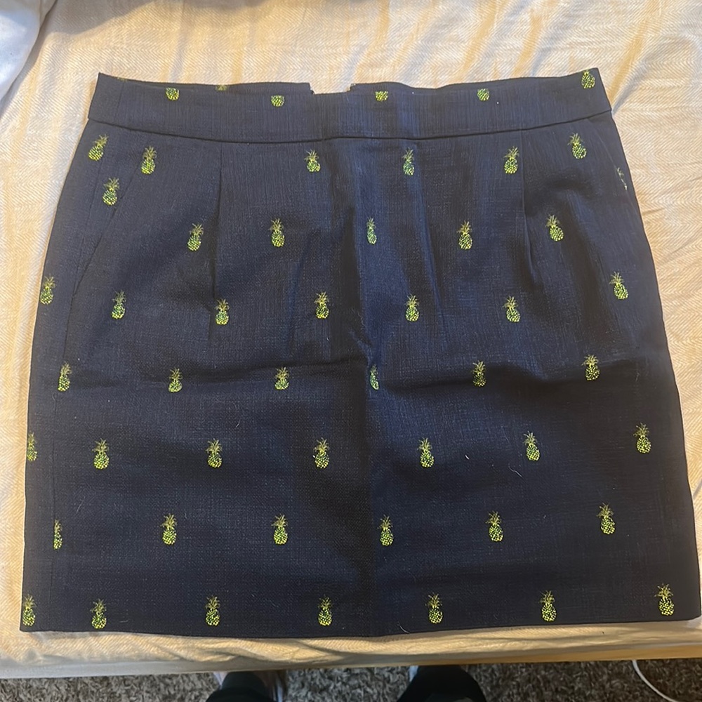 Jcrew navy pineapple skirt